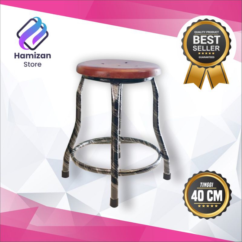 Kursi Besi / Kursi Cafe / Kursi Bakso / Kursi Kayu / Kursi Baso / KURSI BULAT / 40 CM