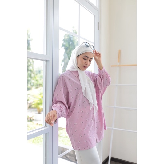 ITALIA BASIC (Bigsize Ld 140) - Atasan Kemeja Batwing Crinkle