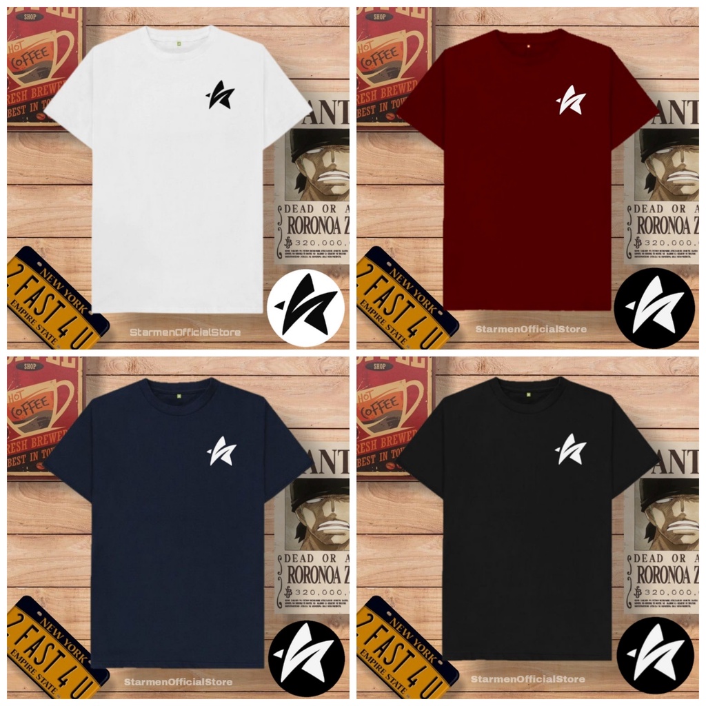 Kaos Distro Unisex STAR Katun Combed 30s / sablon polyflex /polyflex premium / Pakaian Pria Wanita Atasan Cowok Cewek /kaos kekinian / kaos viral / tshirt tumbrl tee basic /SIZE M , L , XL , XXL / kaus oblong oversize kaos murah best seller ready