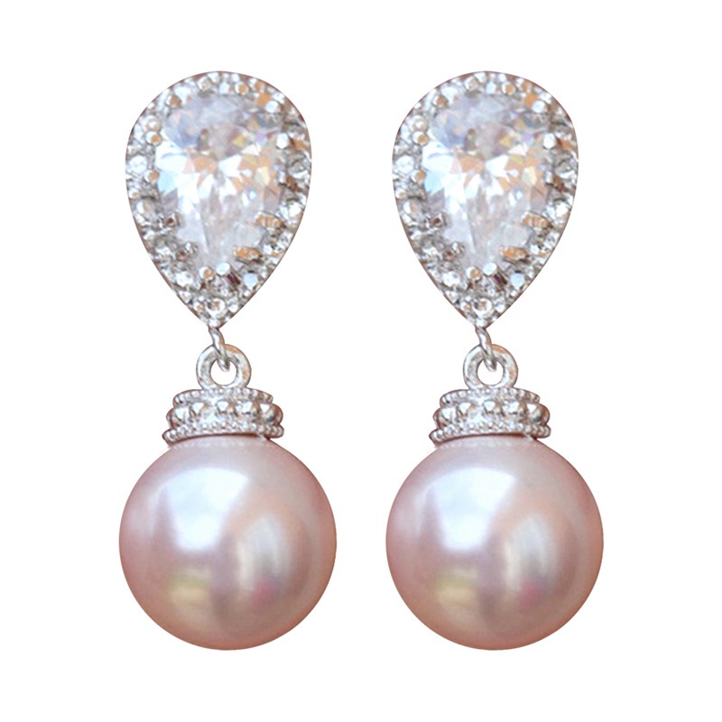 Aesthetic Simulated Pearl Earrings White/Pink Colors Elegant Women Accessories For Wedding Engagement New Fashion Jewelry