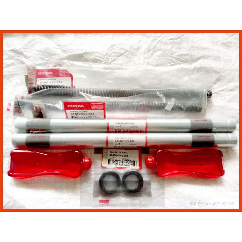 PAKET HEMAT ORIGINAL AS SHOCK DEPAN PER SHOCK SEAL SHOCK OLI SHOCK SUPRA SUPRA FIT KEV