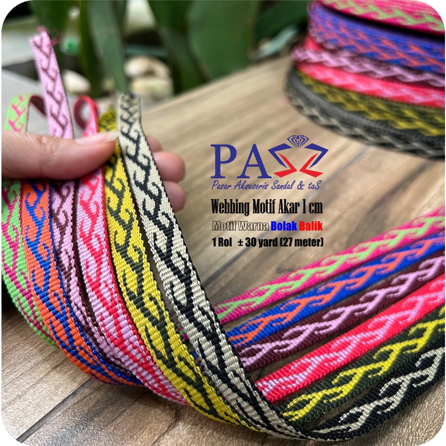 Webbing Motif Akar 1 cm isi 30 Yard