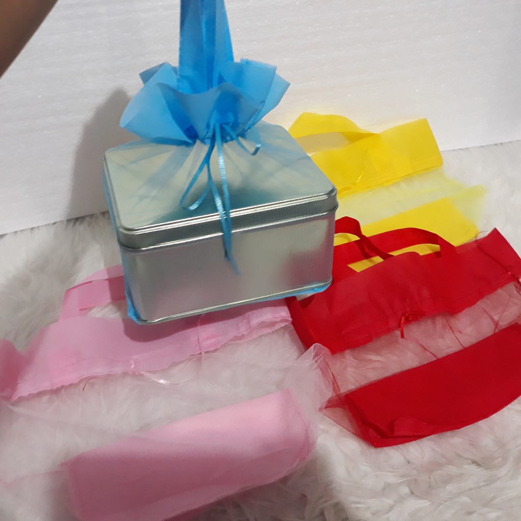 Tas Tile Toples Kotak kaleng kue lebaran Souvenir Pernikahan Wedding Goodie Bag Murah