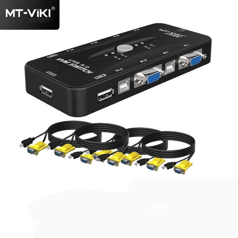 Manual KVM Switch VGA 2 port / 4 port USB 2.0 + Kabel