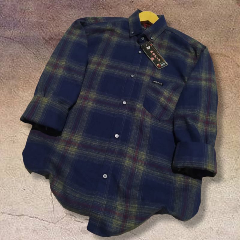 Kemeja Flanel Pria Lengan Panjang Slim Fit / Kemeja Kerja Kantor / Kemaja Garis Kotak Distro-Flanel 705