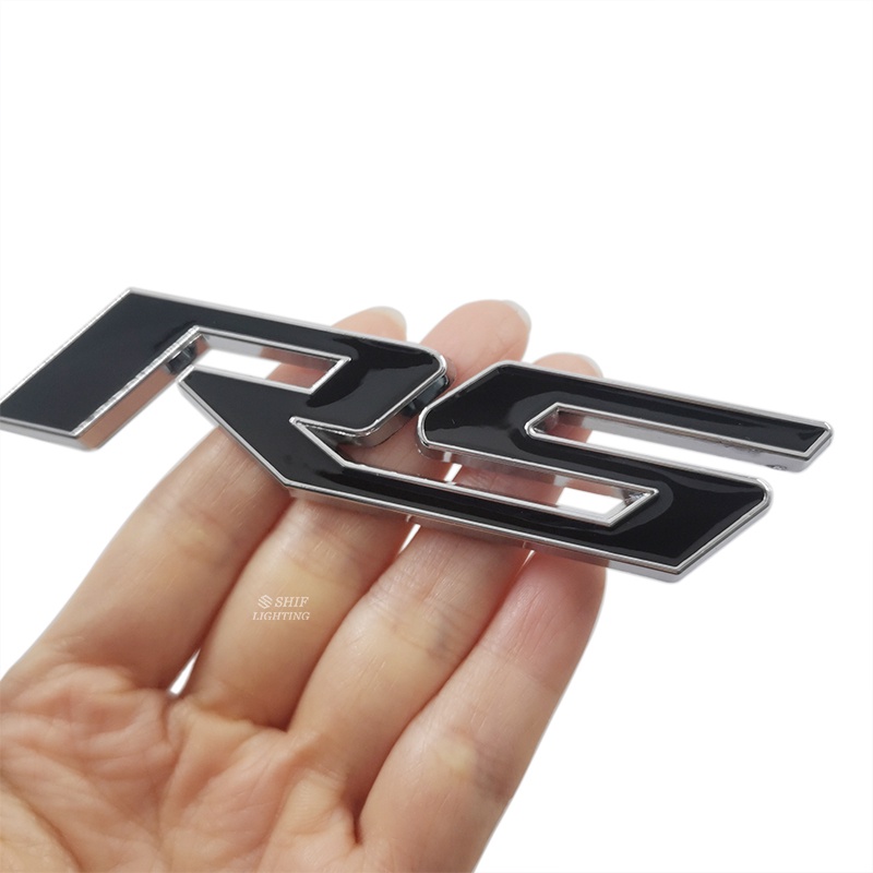 1pc Stiker Emblem Logo RS R5 Bahan Metal Untuk Fender Samping Mobil CHEVROLET