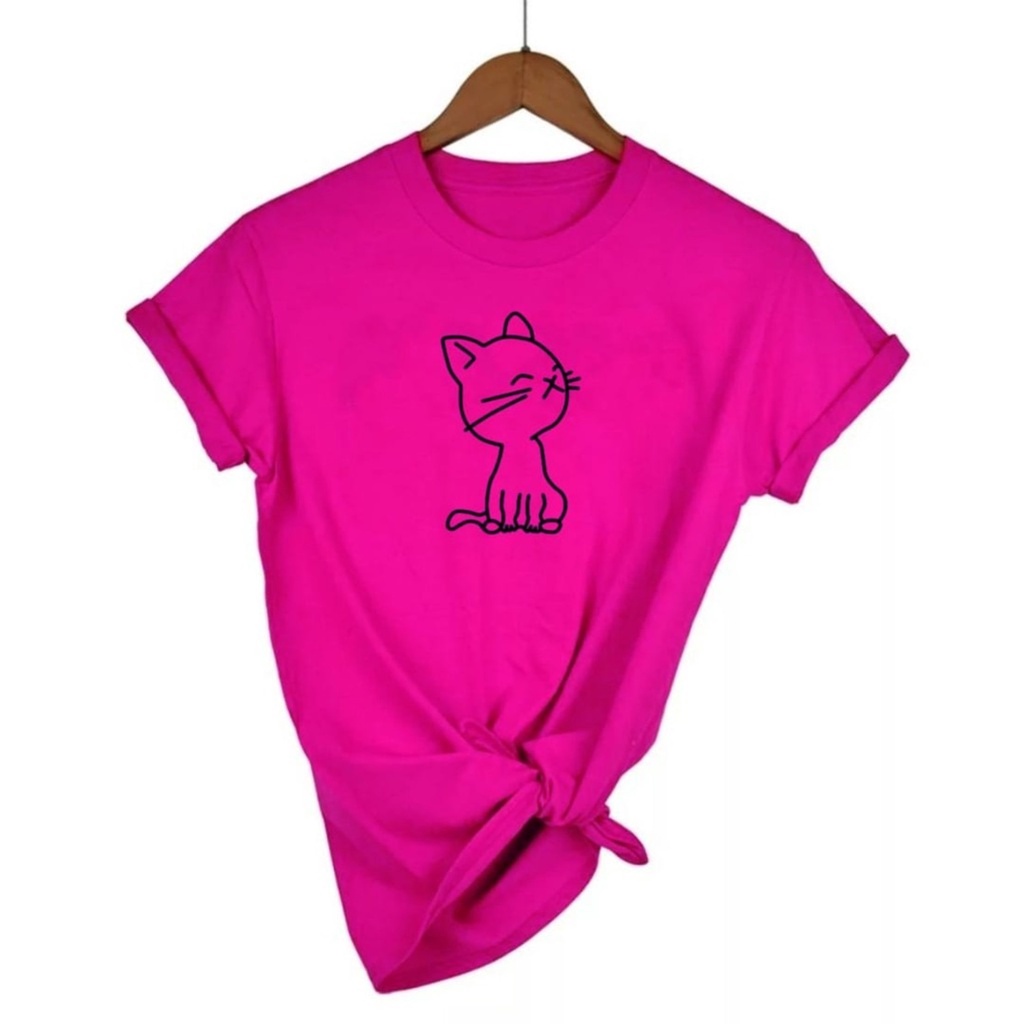 Kaos Wanita CAT / Tshirt Combed 30s Wanita / Tumblr Tee / Atasan Baju Lengan Pendek