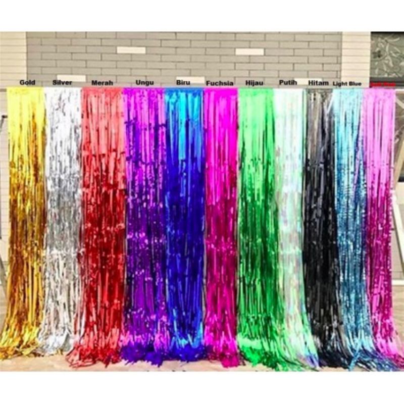 Jual Tirai Foil Curtain Foil Tirai Ultah Party Backdrop Shopee Indonesia