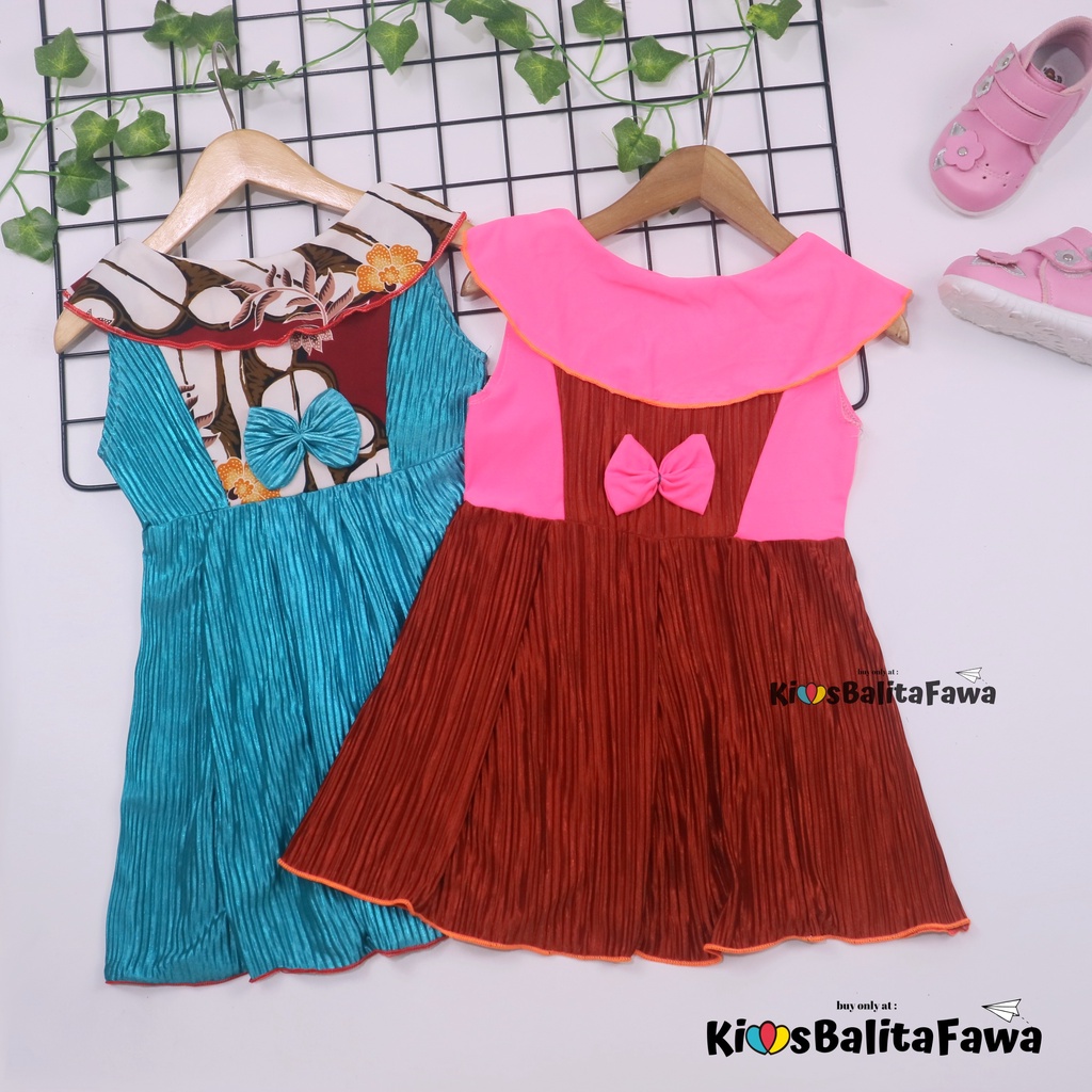 Dress Najwa uk 1-2 Tahun / Baju Anak Perempuan Gaun Pesta Import Murah Dres Cantika Yukensi