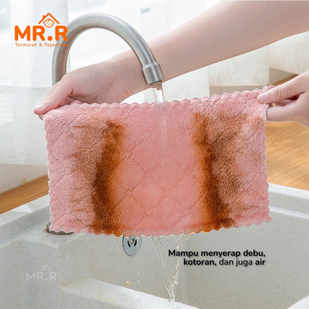 Kain Lap Microfiber Dapur Anti Minyak Lap Piring Kompor Serbet Dapur Serbaguna Lap Mikrofiber