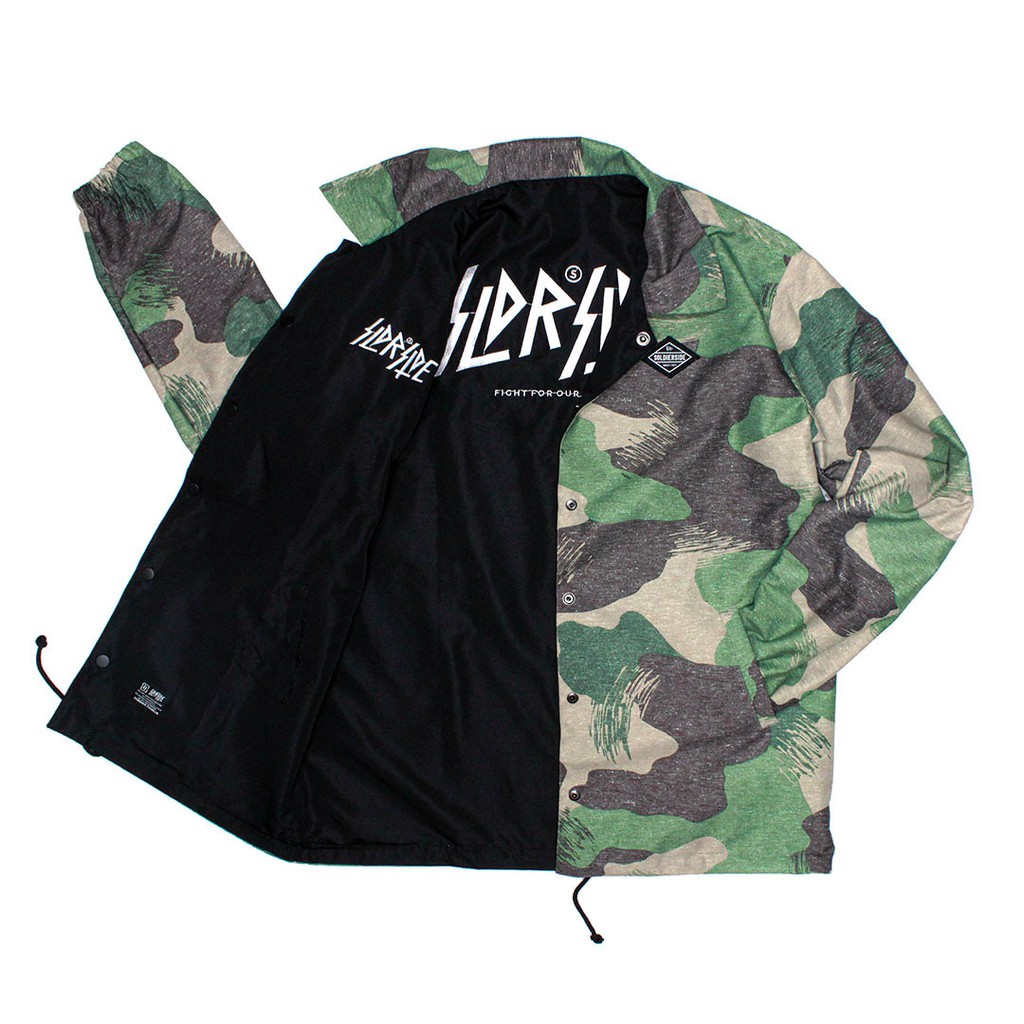 Soldierside Coach Jacket Hitam 2in1 Style BLAME CamoOlivecream 148