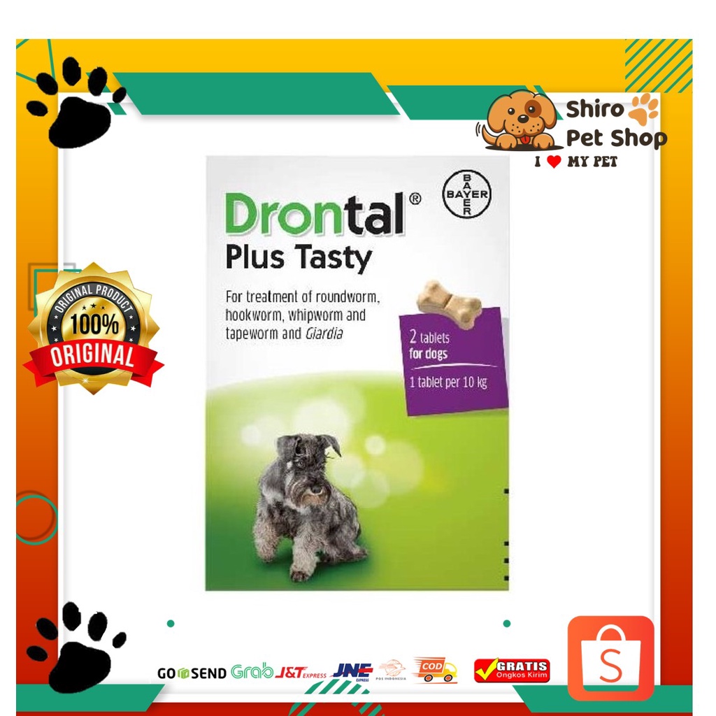 Drontal plus tasty dog obat cacing anjing puppy