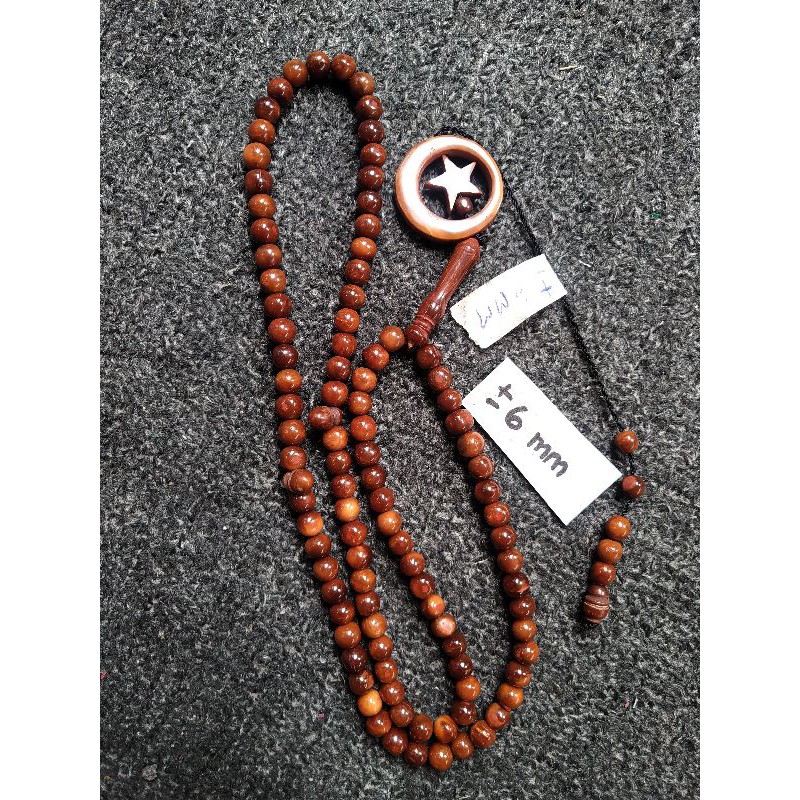 tasbih kokka bulat  ± 6 mm ( 6mm ) 99 butir bulan bintang