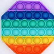 Mainan Pop it murah / UKURAN BESAR / popit Pop Its Square rainbow multicolor Fidget Toy Push bubble-segi 8