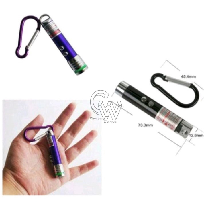 Cheaper-Lampu Laser Pointer Senter Mini Gantungan Keychain Senter 3  in 1 Ledlight