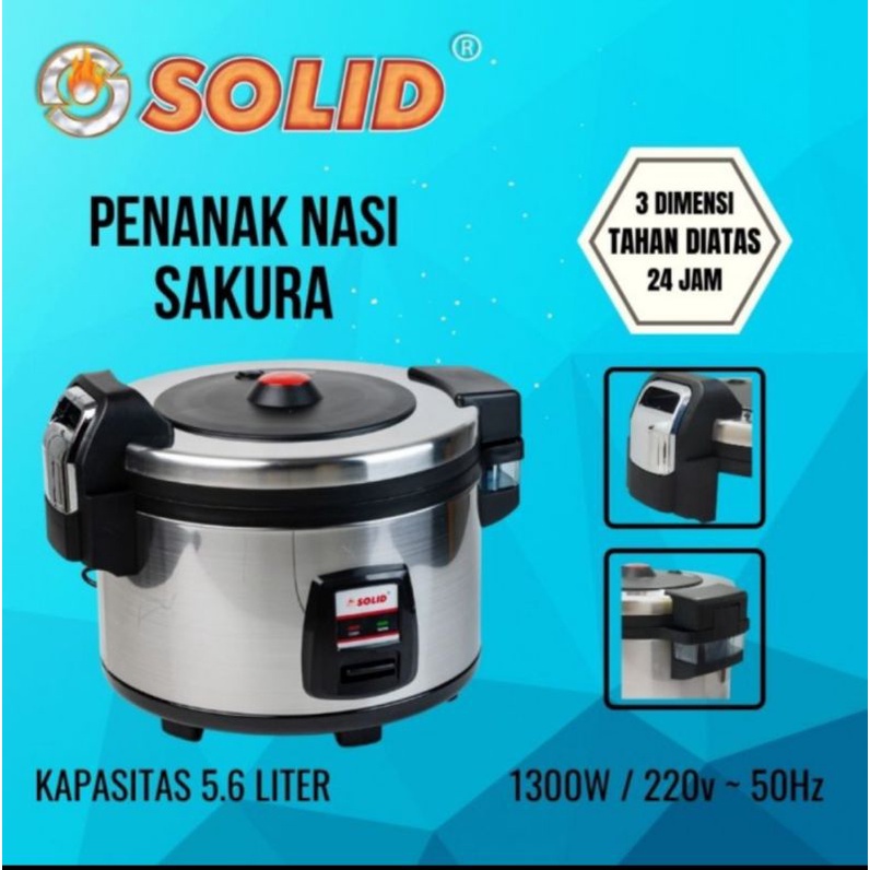 Rice Cooker Kapasitas Besar 5,6 Liter / Rice Cooker Restoran / Rice Cooker SOLID Sakura 5,6 Liter