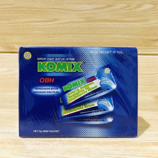 Komix Obat Batuk Hitam OBH 7ml 1 Box @ 30 Sachet / Bintang Toedjoe - 1 Box 30 Sachet