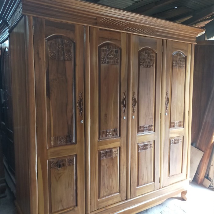 lemari baju bahan kayu jati asli