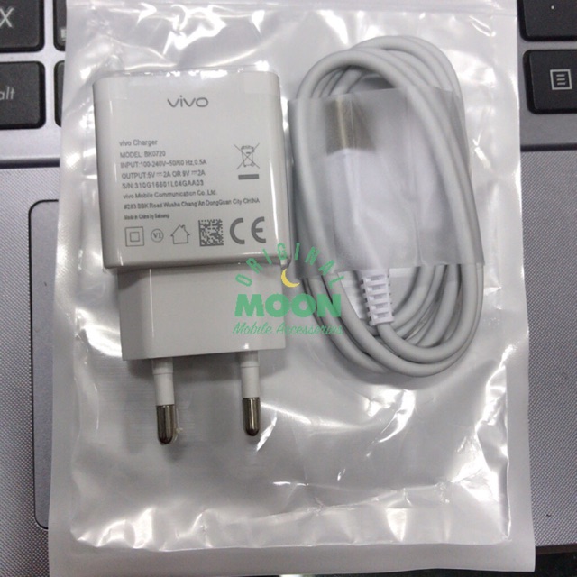 Charger vivo 2a 9v fast charging original 100 ori new kabel data micro usb v3 bk0720