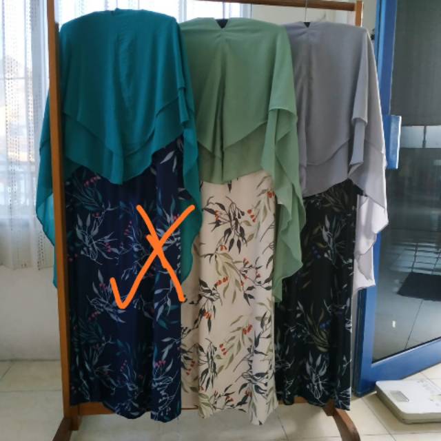 Gamis misbee set khimar ceruty dobel layer