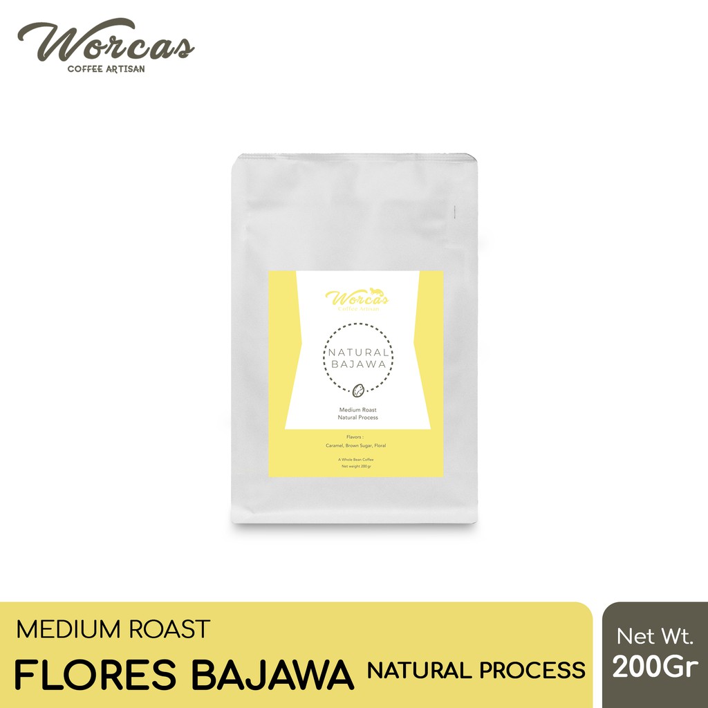 

WORCAS Kopi Arabika Flores Bajawa Natural Process 200 Gram - Medium Roast