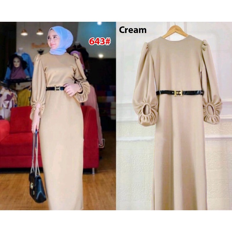 643# Dress muslim/dress casual/dress formal+FREE BELT H HITAM