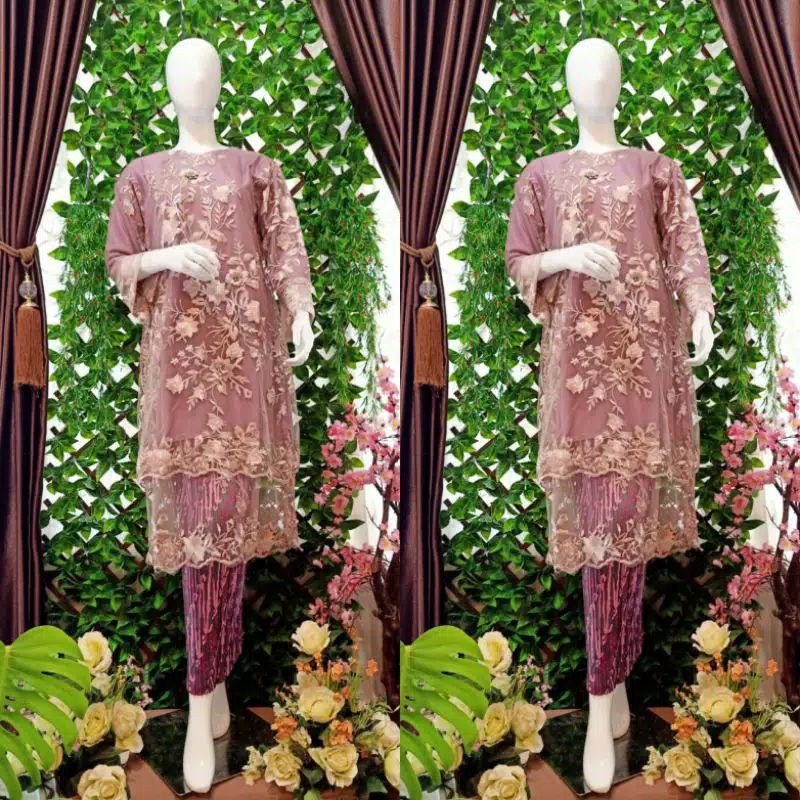 satu set kebaya tunik naura terbaru- kebaya pesta-kebaya madern-kebaya terkini