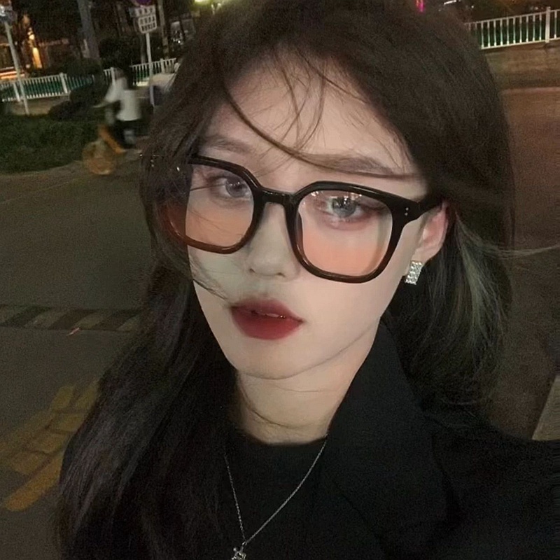 Kacamata Lensa Gradasi Pink Transparan Untuk Wanita
