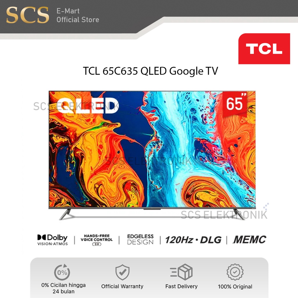 TCL 65C635 QLED Google TV 4K UHD HDR Smart TV C635 65 inch