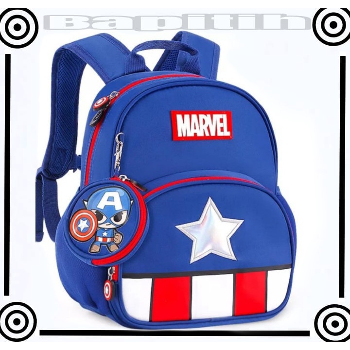 BPT MARVEL - Tas Ransel Fashion Sekolah Anak Laki Laki PAUD TK SD Marvel Super Hero