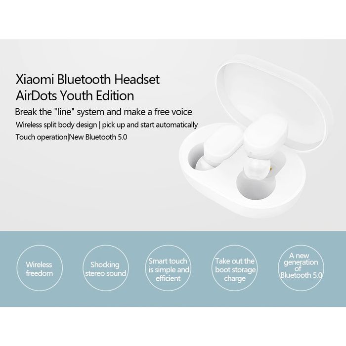 XIAOMI Mi AirDots Youth Version - Bluetooth 5.0 TWS Earphone - TWS Terbaik dari XIAOMI