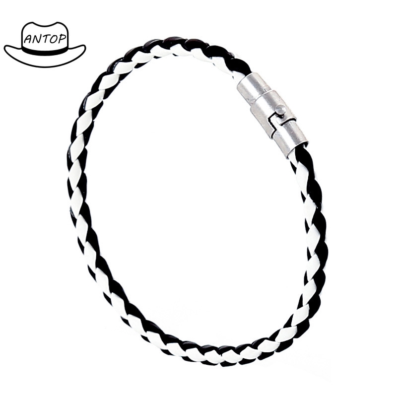 Antop！Gelang Fashion Korea Multi-layer Anyaman Gelang Tali Kulit Bengkok Model Pasangan