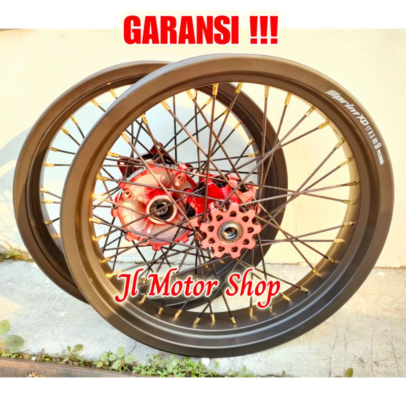 VELG SUPERMOTO CRF CRF150 L CRF150L -  SEPAKET VELG SET SUPER MOTO CRF 150 CRF150 L CRF150L TROMOL TWOTONE RING 17