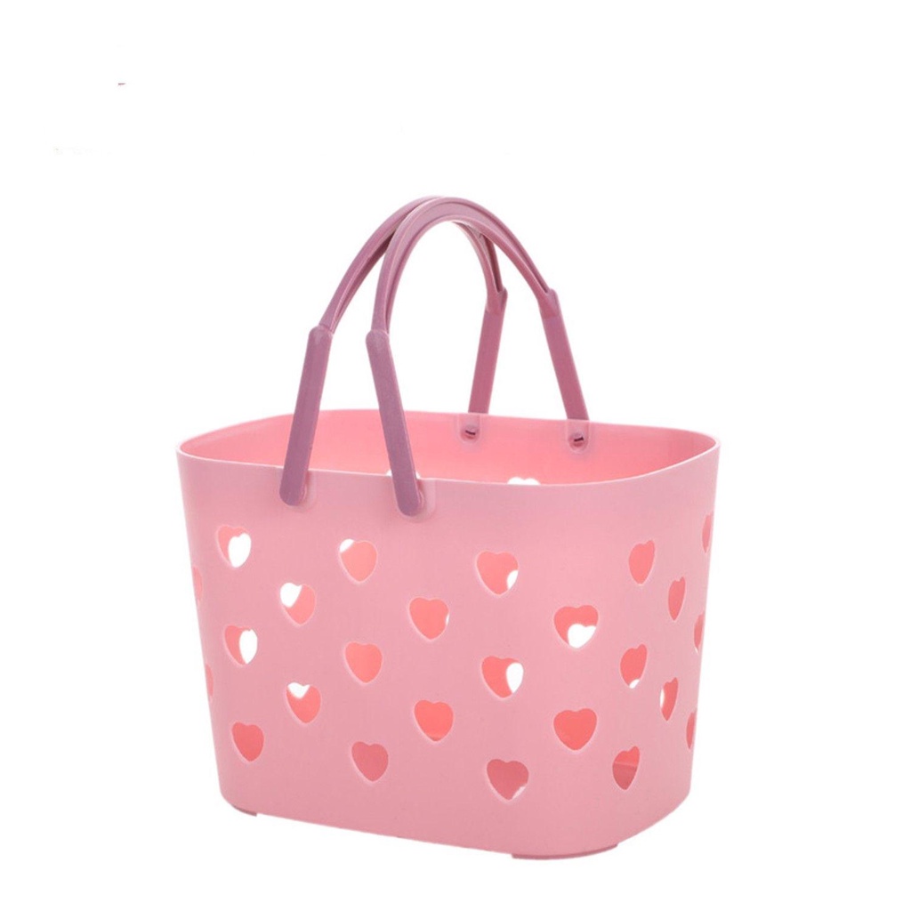 Chookyy Shower Tote Cute Heart Tempat Organizer Mandi Plastik