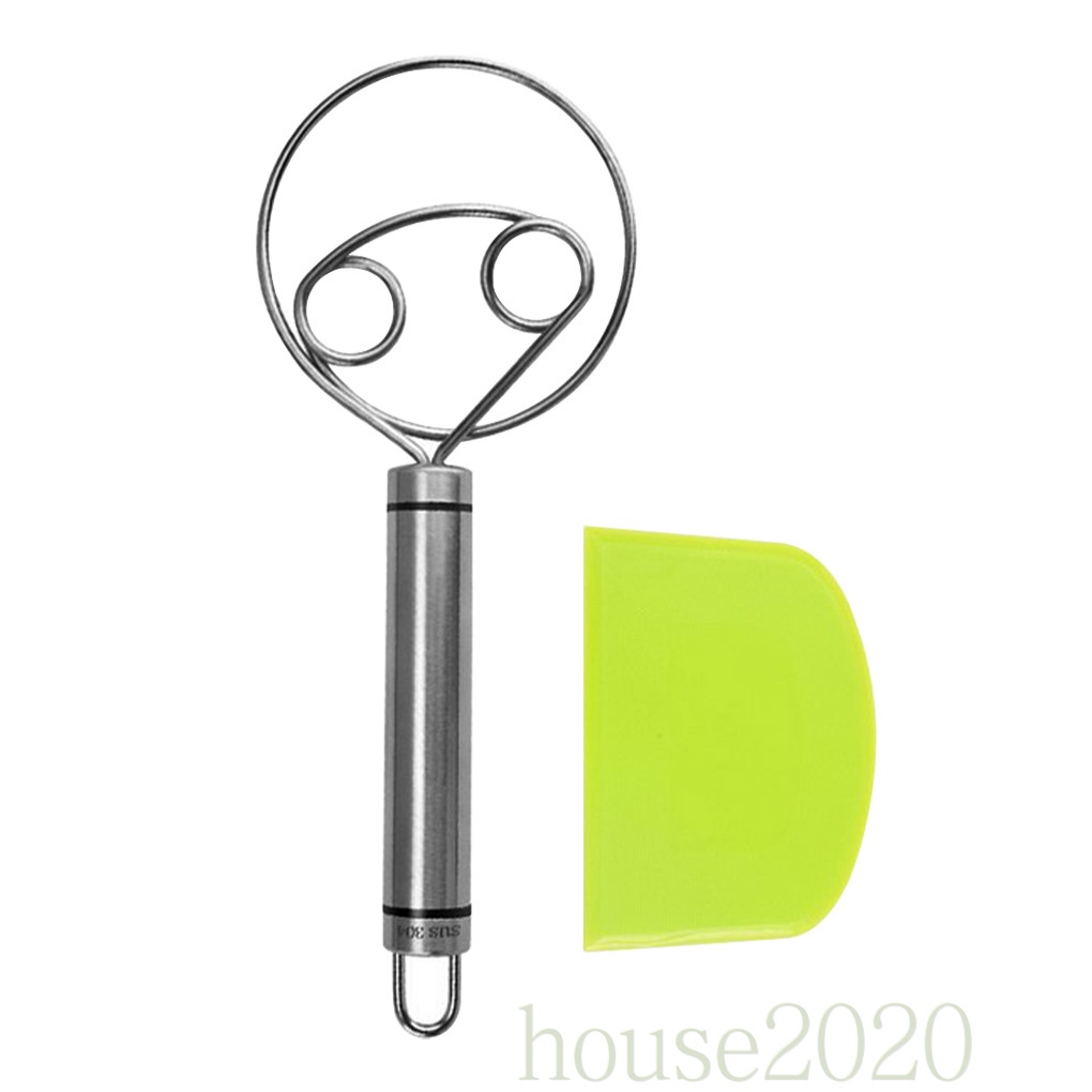 [HOUSE2020]Dough Blender 304 Stainless Steel Dough Whisk DIY Manual Hand Mixer Kitchen Baking Supply