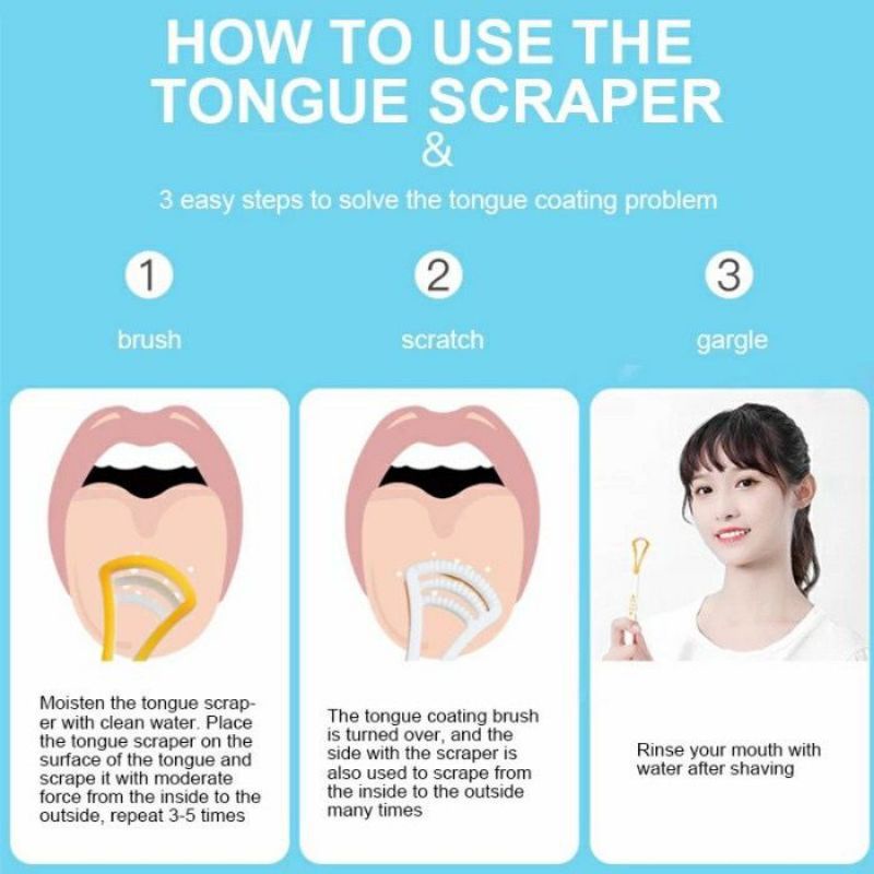 Pembersih Lidah / Sikat Lidah Berkualitas Bisa 2 Fungsi Tongue Cleaner - UA