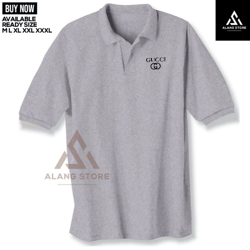 Polo shirt Pria Kaos Kerah Casual Gucci GG Keren