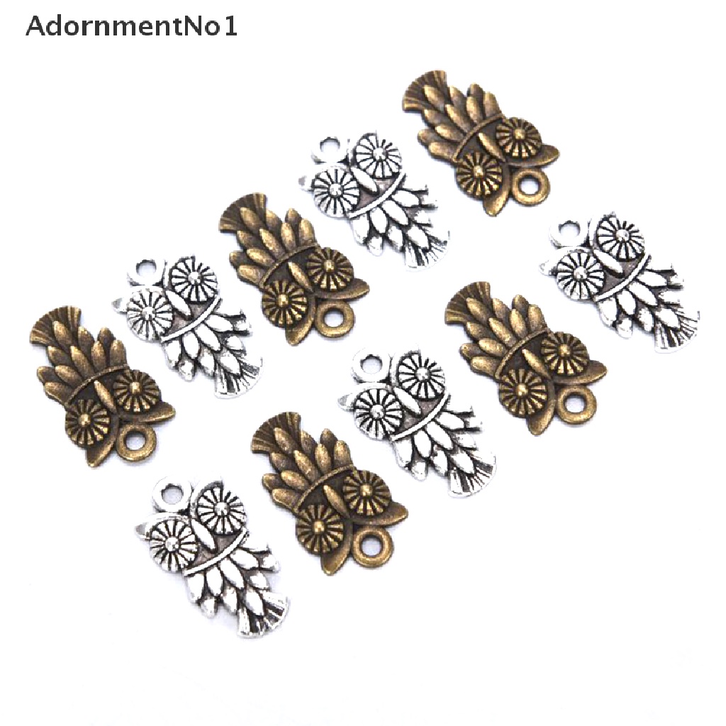 (AdornmentNo1) 10pcs / Set Liontin Bentuk Burung Hantu Bahan Alloy Gaya Vintage Untuk Kerajinan Tangan DIY