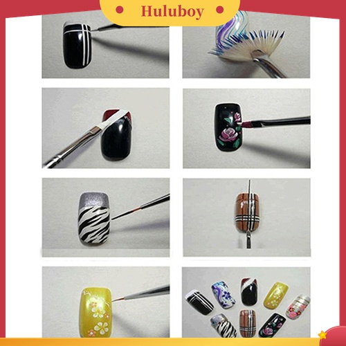 Huluboy Huluboy♡ 23pcs / Set Brush Pen Untuk Melukis Kutek UV Gel