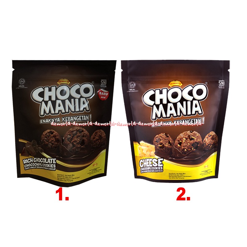 Choco Mania Rich Chocolate Cheese 68gr Cookies Kukis Coklat Dengan Coklat Keju Chips Coco Maniak