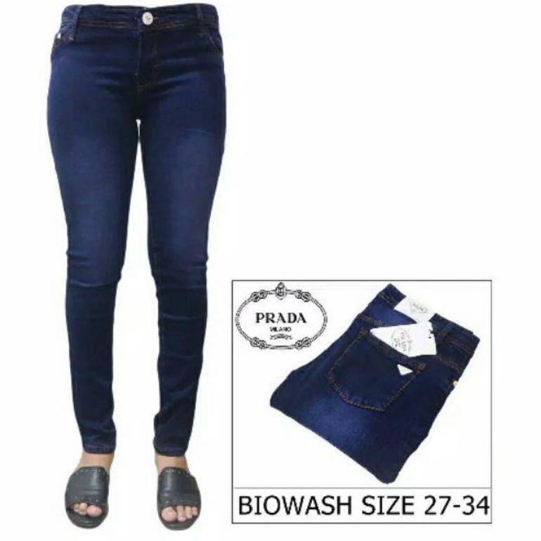 ❪PuXů❫ JEANS PRADA CEWEK Celana Jeans Panjang Wanita Skinny Big Size Jumbo Cewek ||Readi diskon