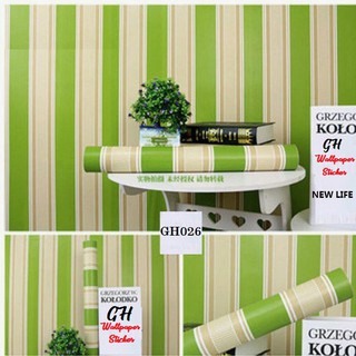 Wallpaper Stiker  dinding  premium motif salur abu emas 45cm  