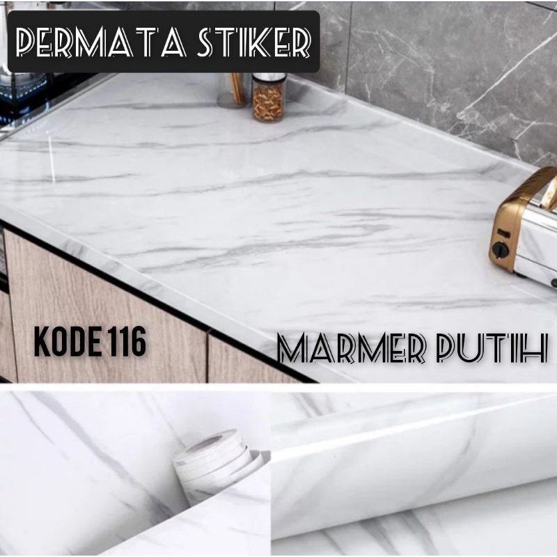 stiker marmer marble glossy Tebal meja kayu kaca lemari Anti air minyak dan panas