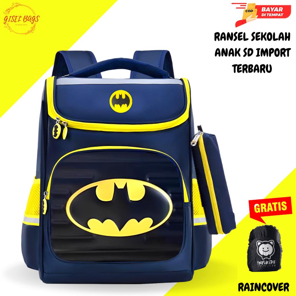 Tas SD TK Ransel Anak Sekolah Timbul Dop Cowok Superhero Spiderman Captain Batman BY Gisel Bags