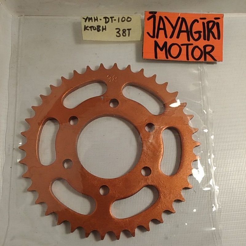 Gear Belakang DT 100 DTX 428 12T 38T 45T Gigi Tarik 428-12T 428-38T 428-45T DT100 DT100X Rantai Roda Chain Kit Chainkit Mokita Sprocket Gear Set Gearset Gir Girset Depan Drive Komplit Front Rear Motor Yamaha 12 38 45 T Mata YGP Sunstar Ori Asli Original-Bronze - 38T