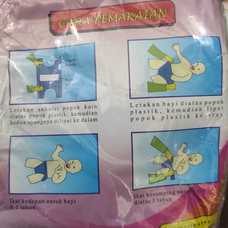 ABIY TIPAN popok plastik tali ikat lembaran isi 5 lembar helai