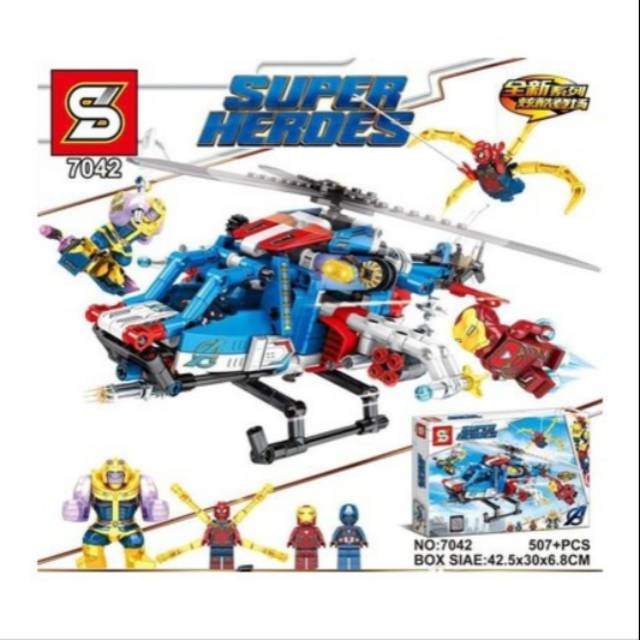 Bricks Lego Helicopter Avengers vs Thanos