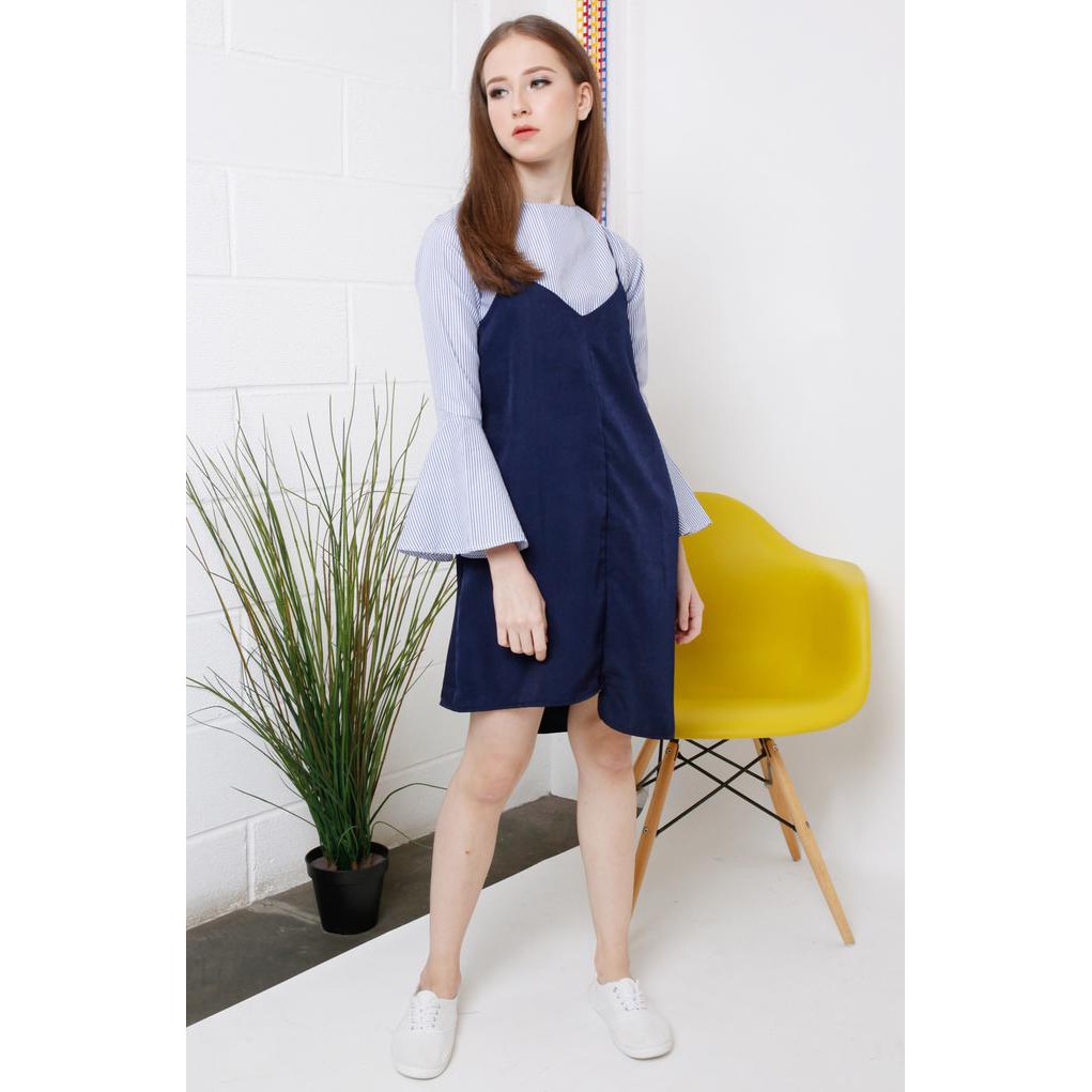 navy slip dress