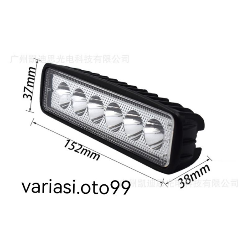 LAMPU TEMBAK SOROT LED BAR CREE 6MATA 18W 12V-24V LAMPU LED MOTOR DAN MOBIL