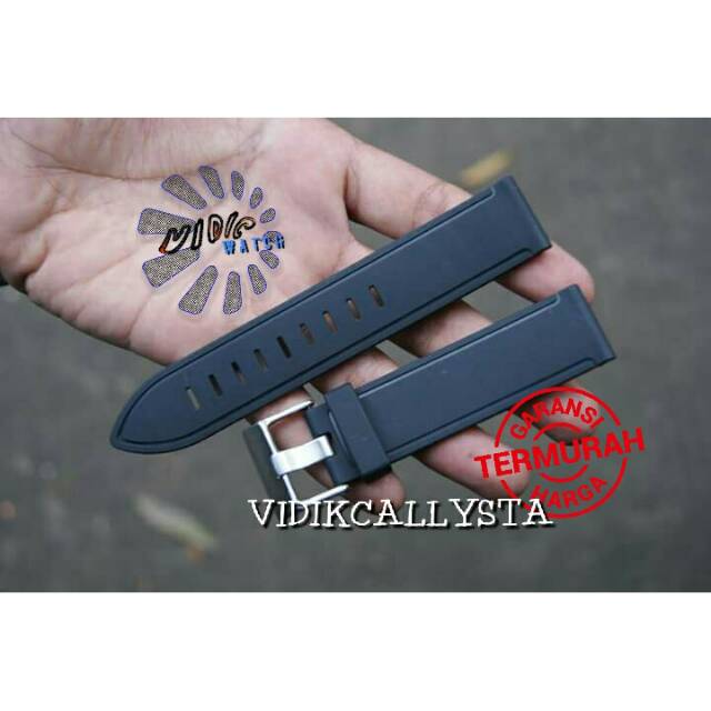 ORIGINAL RUBBER STRAP 22 24 SILICONE / TALI JAM UNIVERSAL ORI POLOS WATERPROFF